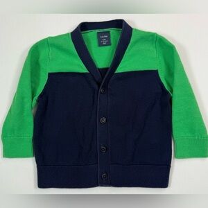 BABY GAP Baby Boys Grandpacore‎ Colorblock Cardigan Sweater 12-18m Preppy Retro